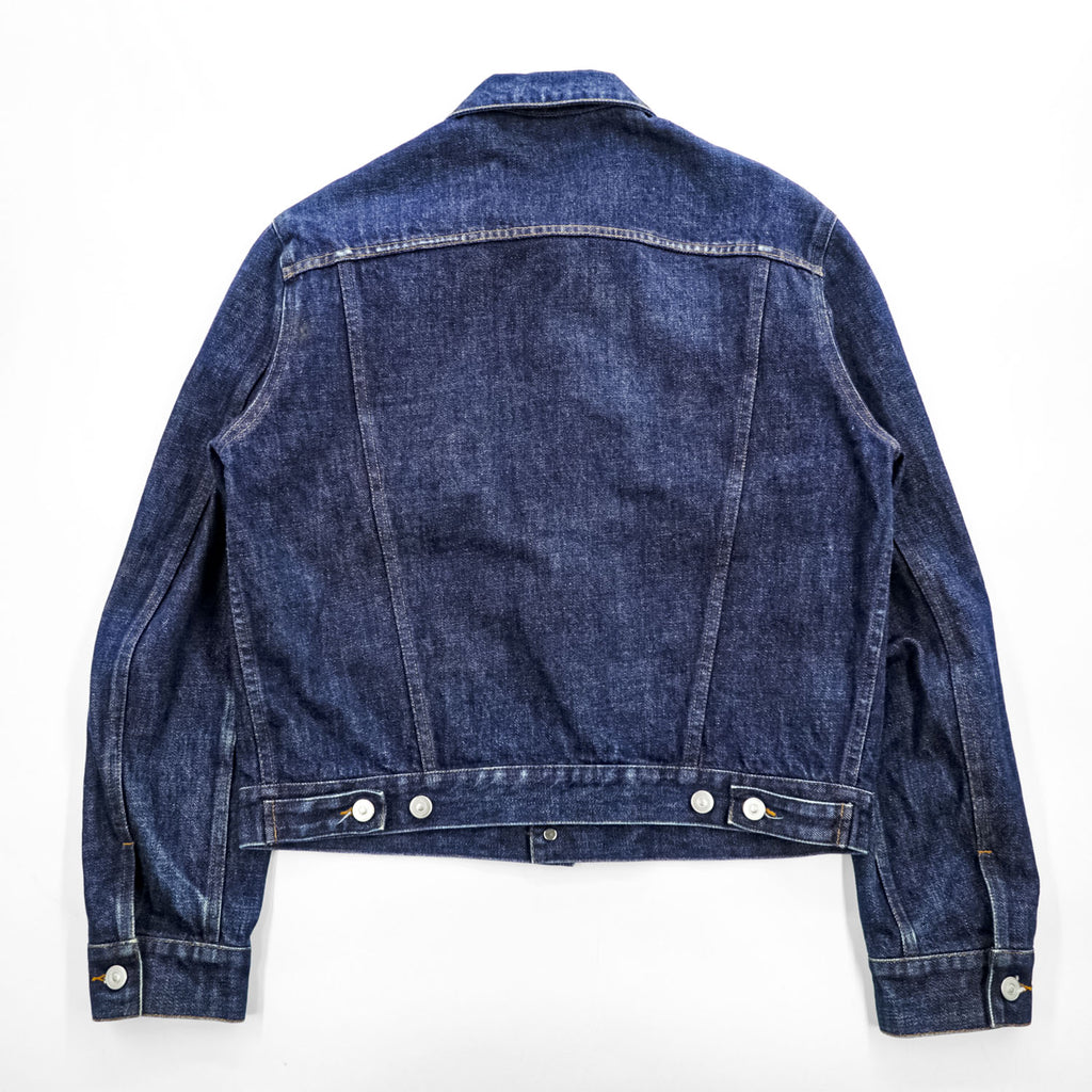 A.P.C. 日本製 2ndタイプ セルビッジ プリーツ デニムジャケット Gジャン S インディゴ ブルー