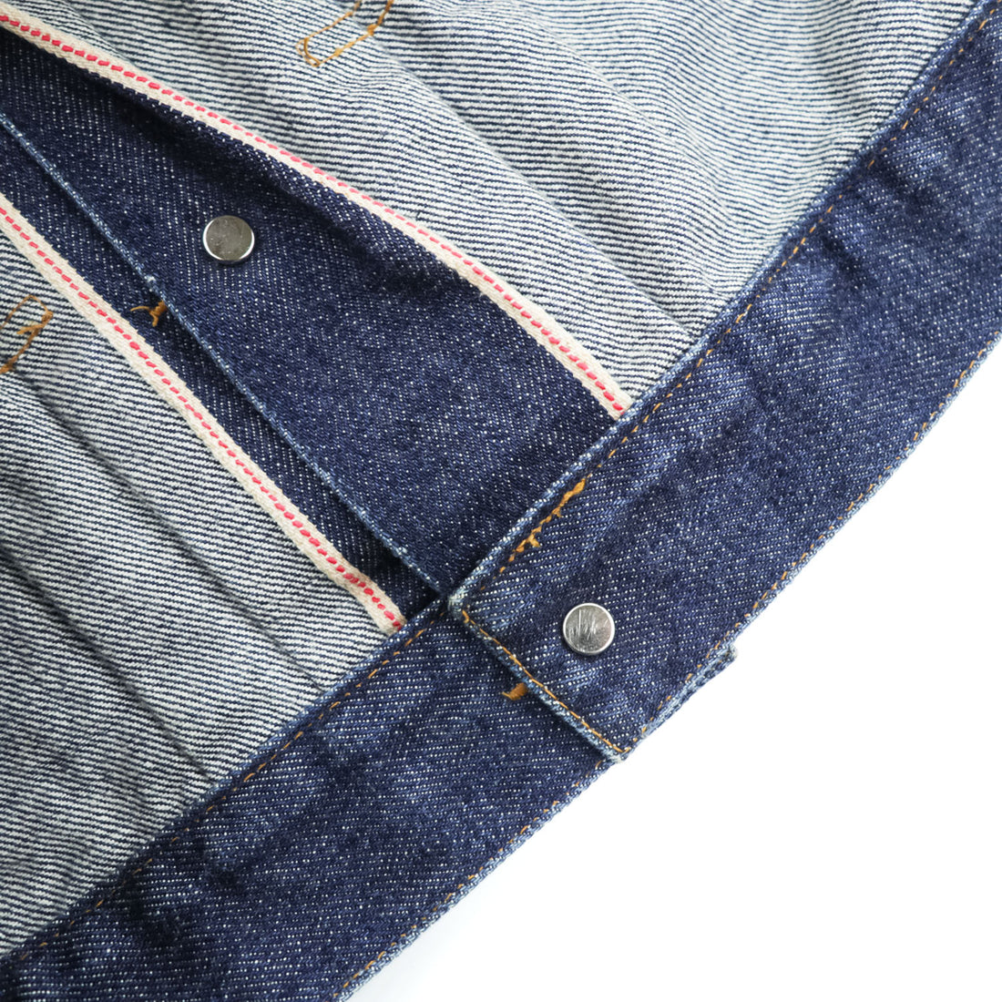 A.P.C. 日本製 2ndタイプ セルビッジ プリーツ デニムジャケット Gジャン S インディゴ ブルー