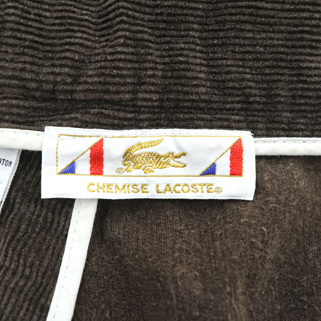 CHEMISE LACOSTE 90年代 2タック ワイド コーデュロイ チノパンツ スラックス L ブラウン プリーツ