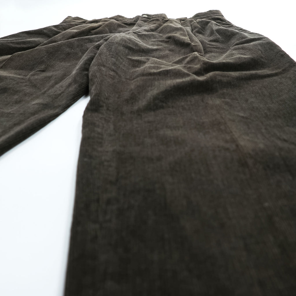 CHEMISE LACOSTE 90年代 2タック ワイド コーデュロイ チノパンツ スラックス L ブラウン プリーツ