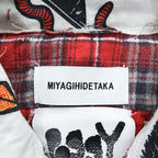 MIYAGIHIDETAKA × POGGY THE MAN 日本製 パッチワーク カバーオール リメイク シャツジャケット FREE ホワイト 再構築 コットン