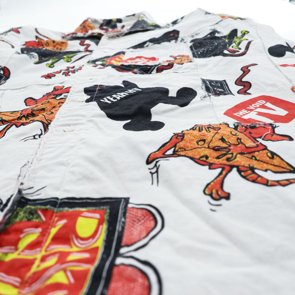 MIYAGIHIDETAKA × POGGY THE MAN 日本製 パッチワーク カバーオール リメイク シャツジャケット FREE ホワイト 再構築 コットン