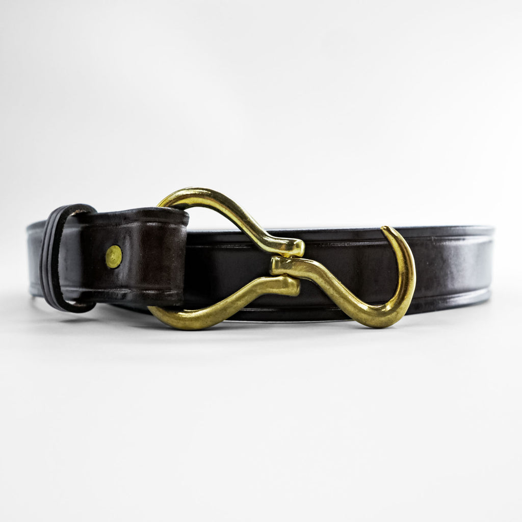 TORY LEATHER 米国製 イングリッシュブライドルレザー ベルト ブラウン 真鍮 フック ゴールド バックル 2260 USA製
