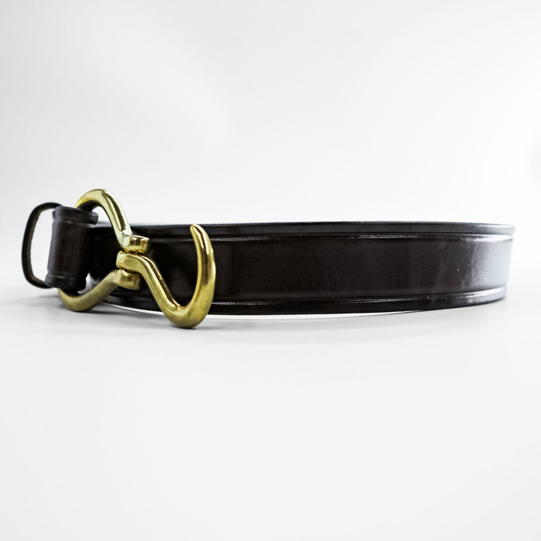 TORY LEATHER 米国製 イングリッシュブライドルレザー ベルト ブラウン 真鍮 フック ゴールド バックル 2260 USA製