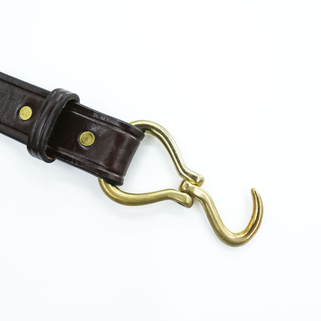 TORY LEATHER 米国製 イングリッシュブライドルレザー ベルト ブラウン 真鍮 フック ゴールド バックル 2260 USA製