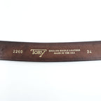 TORY LEATHER 米国製 イングリッシュブライドルレザー ベルト ブラウン 真鍮 フック ゴールド バックル 2260 USA製