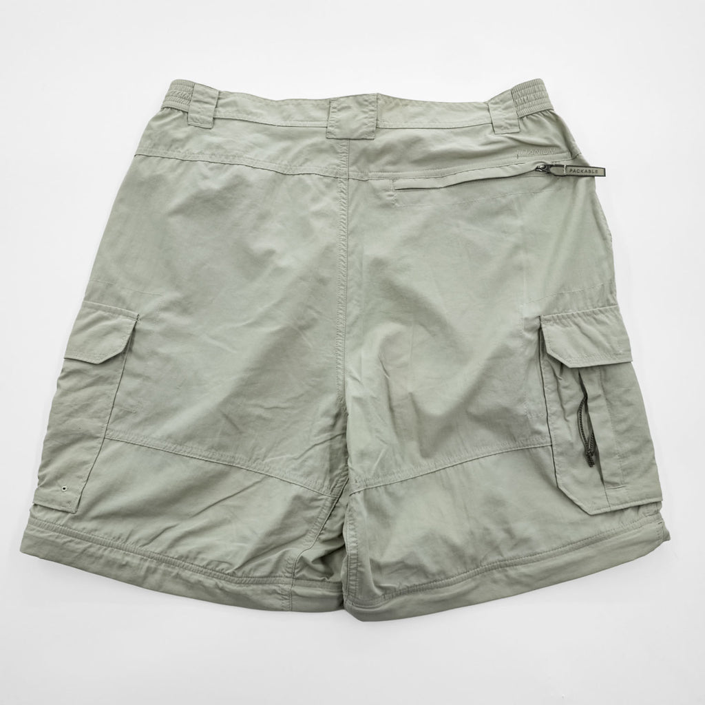 Columbia アウトドア  コンバーチブル カーゴ シェル パンツ 2WAY ショートパンツ M ベージュ パッカブル TITANIUM TM8287