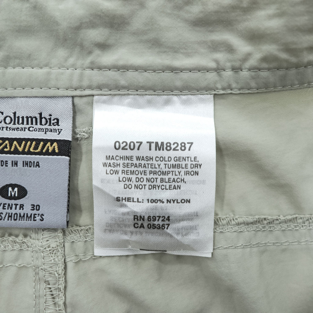 Columbia アウトドア  コンバーチブル カーゴ シェル パンツ 2WAY ショートパンツ M ベージュ パッカブル TITANIUM TM8287