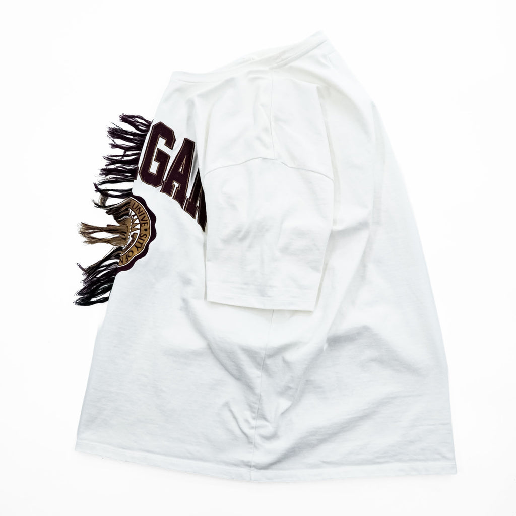 doublet 日本製 ダブルフェイス カレッジ Tシャツ FREE ホワイト フリンジ double faced