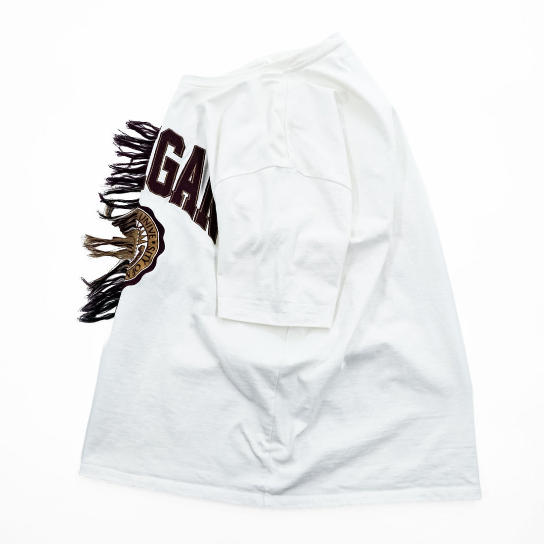 doublet 日本製 ダブルフェイス カレッジ Tシャツ FREE ホワイト フリンジ double faced