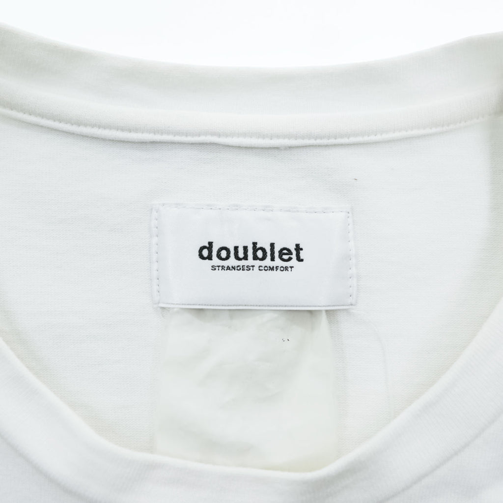 doublet 日本製 ダブルフェイス カレッジ Tシャツ FREE ホワイト フリンジ double faced