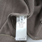 UNITED ARROWS & SONS 日本製 ダメージ加工 ワッフル サーマル ロングスリーブ Tシャツ M ブラウン  ロング丈 ラウンドカット 5512-699-0140