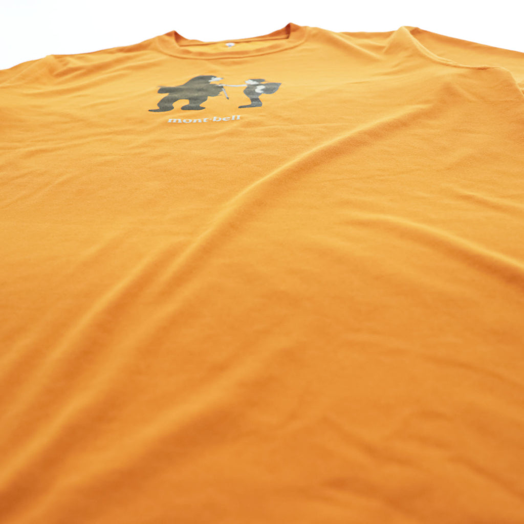 mont-bell プリント WIC.T 道案内 Tシャツ M オレンジ 1114571