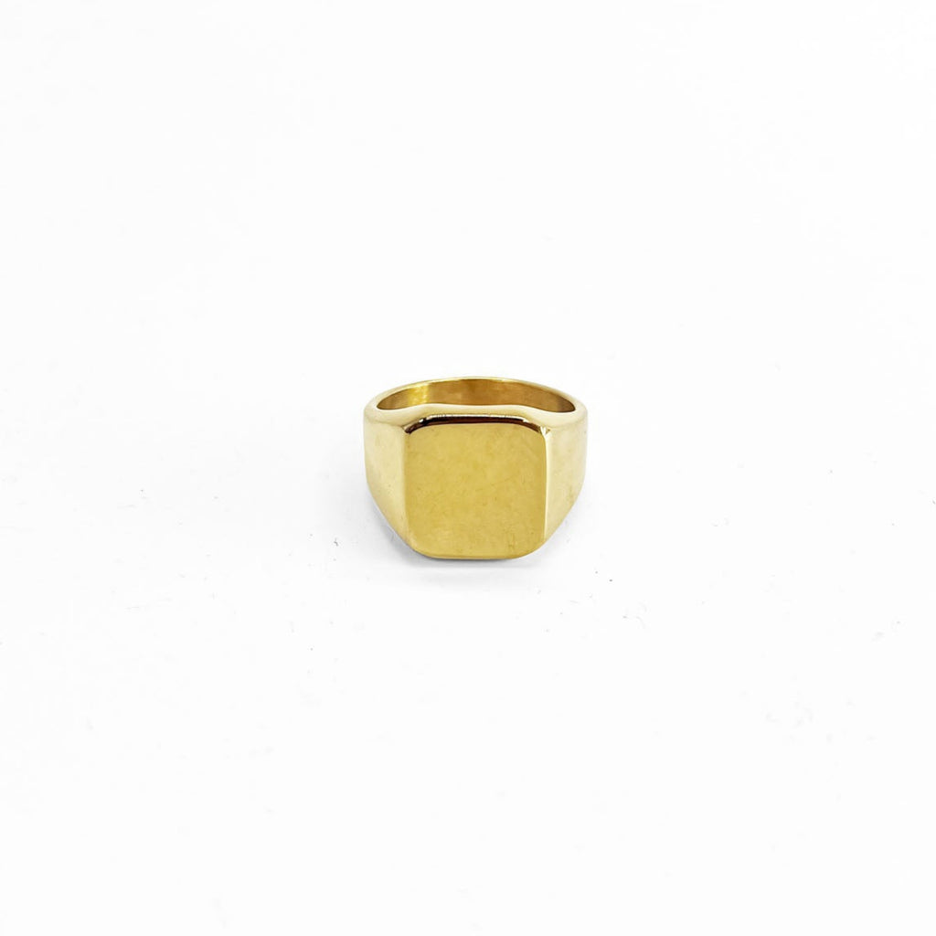 Square Signet Ring スクエア シグネットリング 印台リング 指輪 27号 ゴールド