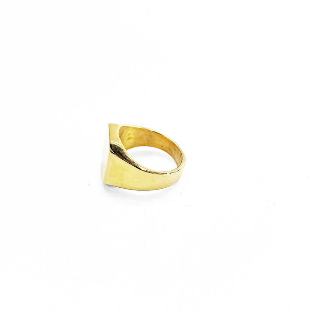 Square Signet Ring スクエア シグネットリング 印台リング 指輪 27号 ゴールド