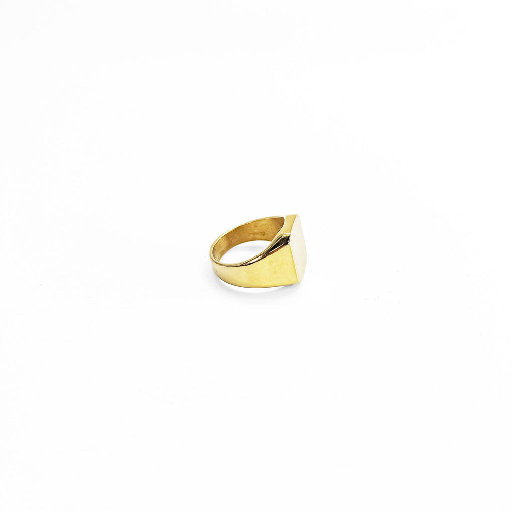 Square Signet Ring スクエア シグネットリング 印台リング 指輪 27号 ゴールド
