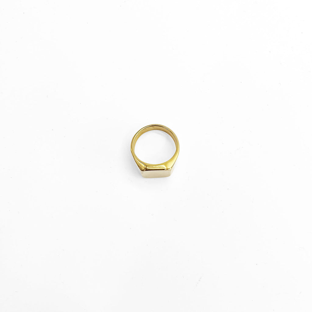 Square Signet Ring スクエア シグネットリング 印台リング 指輪 27号 ゴールド