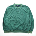 Vintage 1990s Eddie Bauer EBTEK Green Nylon Henley Pullover Men's L Made in Hong Kong