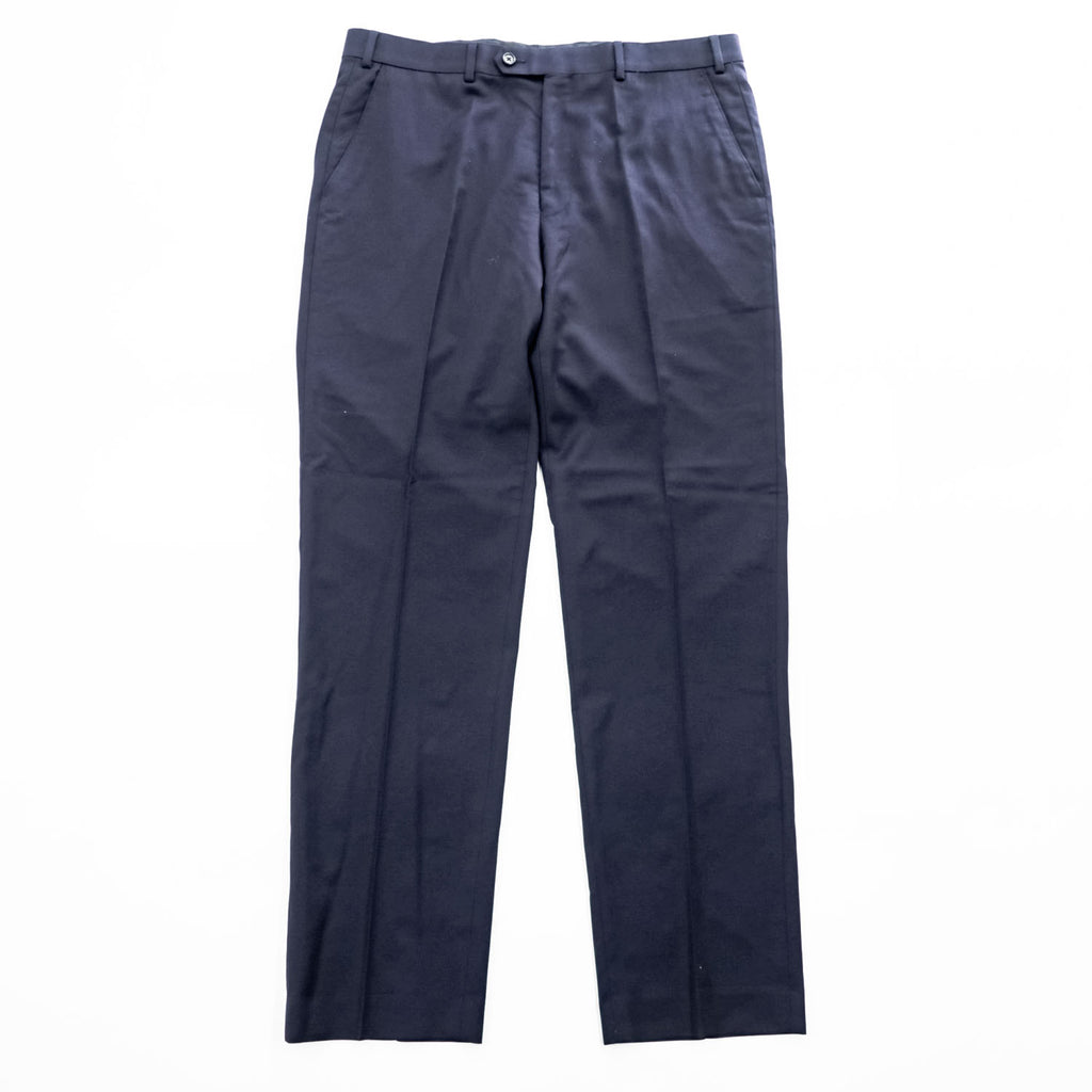 LAUREN RALPH LAUREN スラックス パンツ L ネイビー ウール100% センタープレス