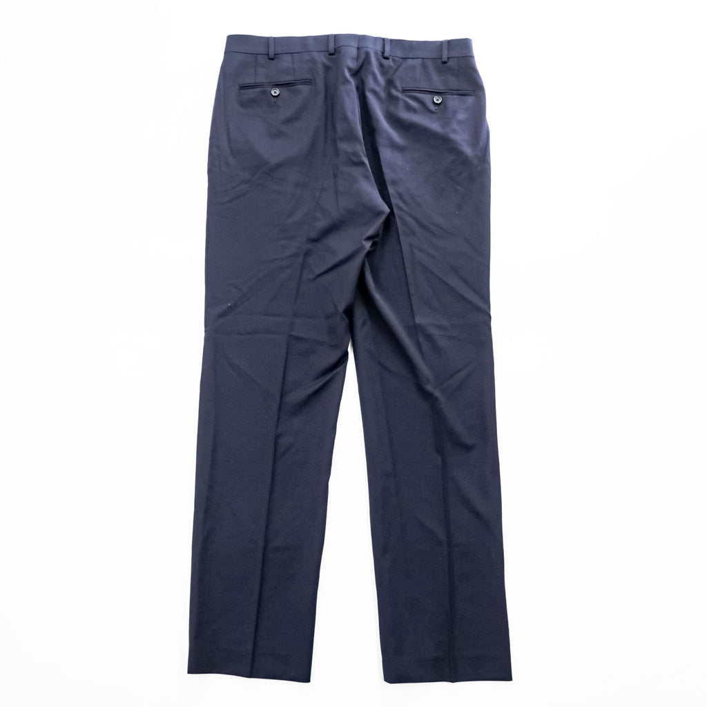 LAUREN RALPH LAUREN スラックス パンツ L ネイビー ウール100% センタープレス