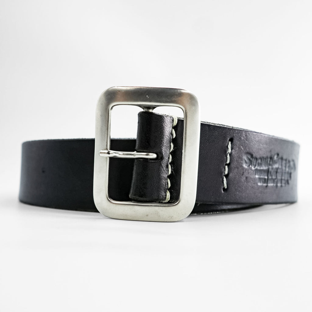 SUGAR CANE ギャリソンベルト GARRISON BELT レザー ベルト ブラック シルバー バックル スクエア 日本製