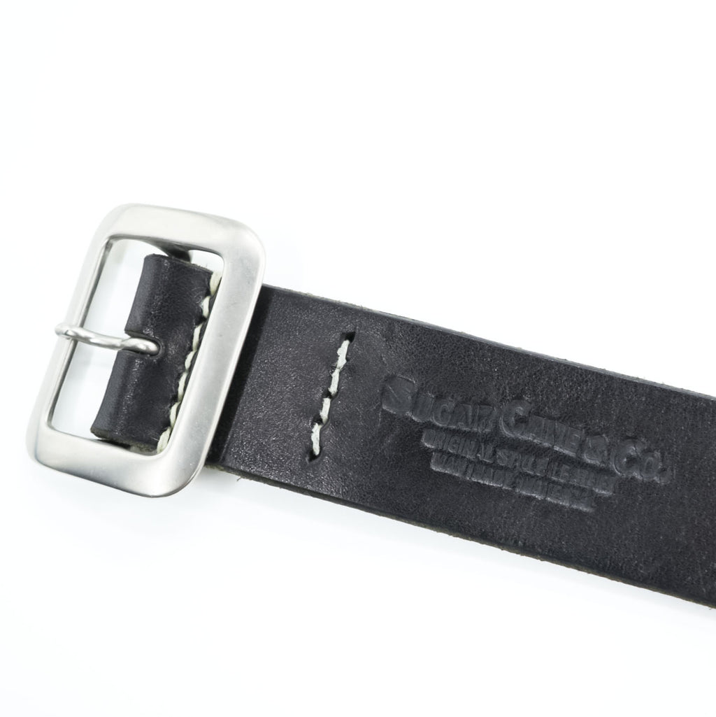 SUGAR CANE ギャリソンベルト GARRISON BELT レザー ベルト ブラック シルバー バックル スクエア 日本製