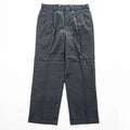 Brooks Brothers 2タック ワイド ヘリンボーン スラックス パンツ L グレー プリーツ ダブルカフス サスペンダーボタン