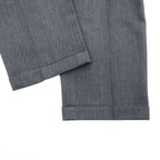 Brooks Brothers 2タック ワイド ヘリンボーン スラックス パンツ L グレー プリーツ ダブルカフス サスペンダーボタン