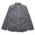 BIG YANK 日本製 ブラックシャンブレー 長袖 ワークシャツ M グレー ガチャポケ 復刻 レプリカ BY-011S/S-007