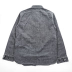 BIG YANK 日本製 ブラックシャンブレー 長袖 ワークシャツ M グレー ガチャポケ 復刻 レプリカ BY-011S/S-007