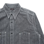 BIG YANK 日本製 ブラックシャンブレー 長袖 ワークシャツ M グレー ガチャポケ 復刻 レプリカ BY-011S/S-007