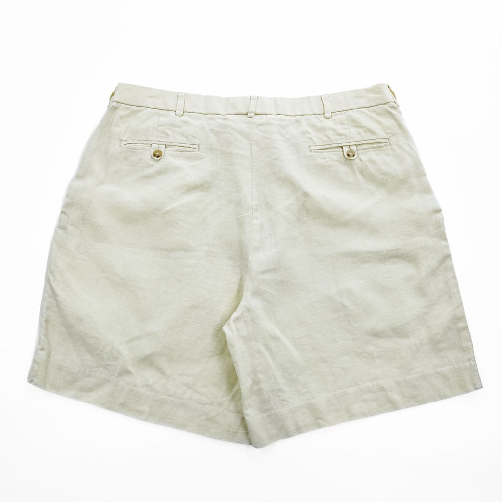 Polo by Ralph Lauren 90年代 100%リネン プリーツショーツ 2タック ショートパンツ 36 フィリピン製