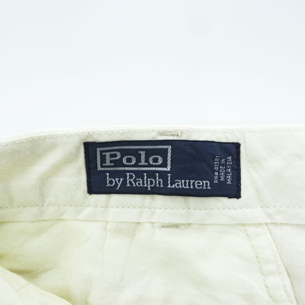 Polo by Ralph Lauren 90年代 100%リネン プリーツショーツ 2タック ショートパンツ 36 フィリピン製