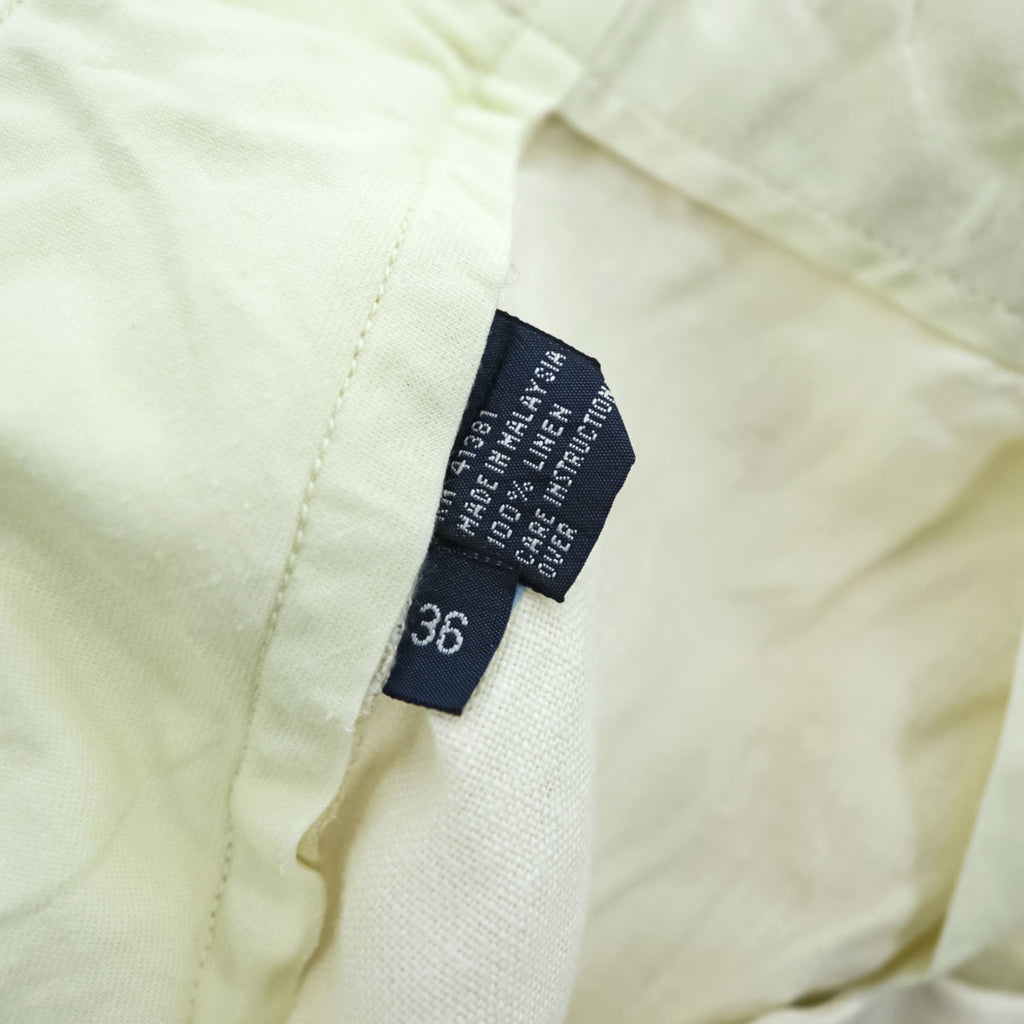 Polo by Ralph Lauren 90年代 100%リネン プリーツショーツ 2タック ショートパンツ 36 フィリピン製