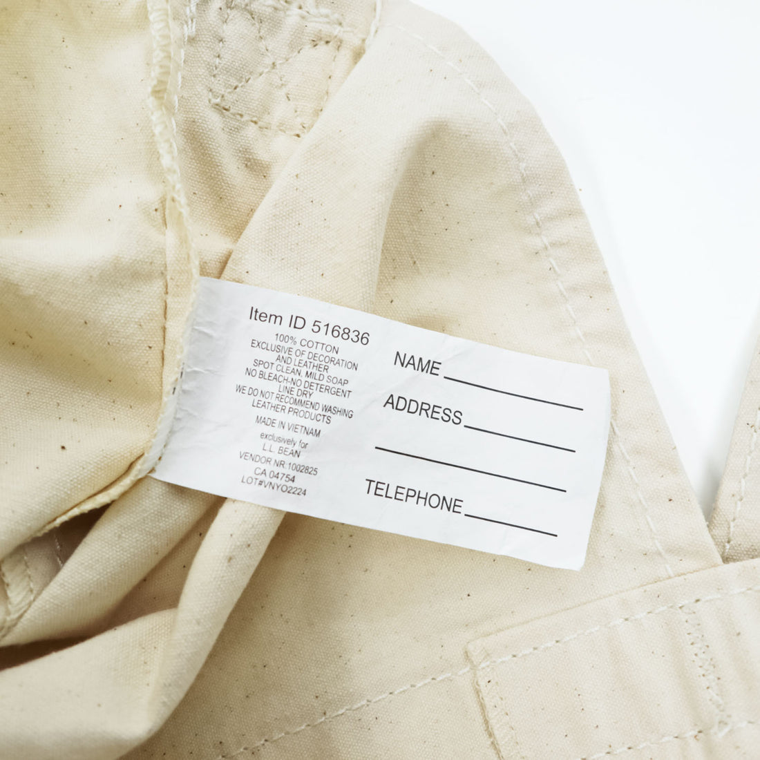 L.L.Bean キャンバス トートバッグ 2WAY ショルダーバッグ ナチュラル ベージュ 516836