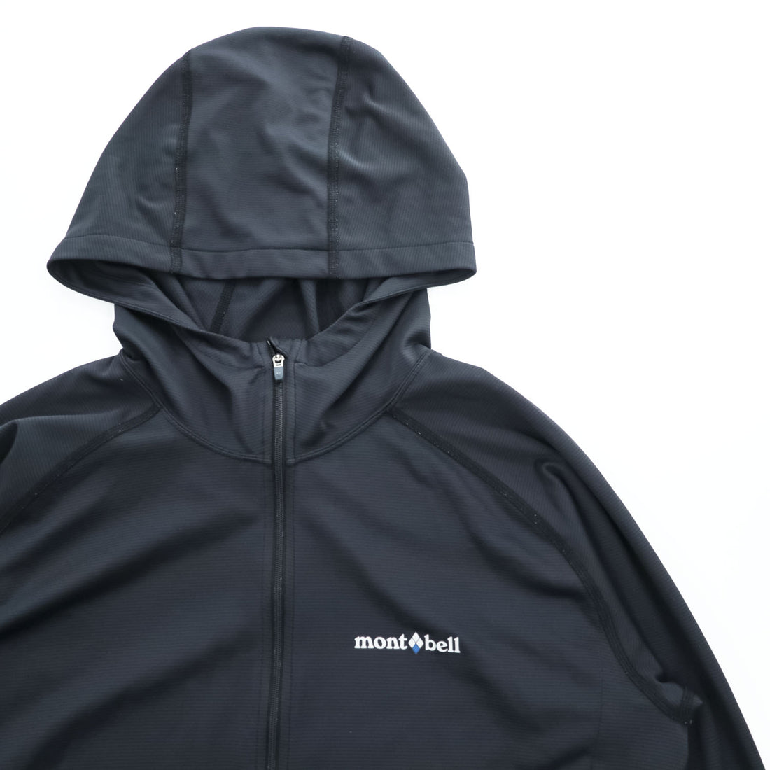 mont-bell クール パーカ UVカット 撥水加工 ジップパーカー M ブラック ストレッチ サムホール 1114460