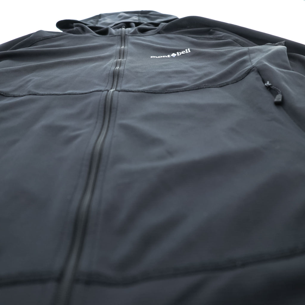 mont-bell クール パーカ UVカット 撥水加工 ジップパーカー M ブラック ストレッチ サムホール 1114460