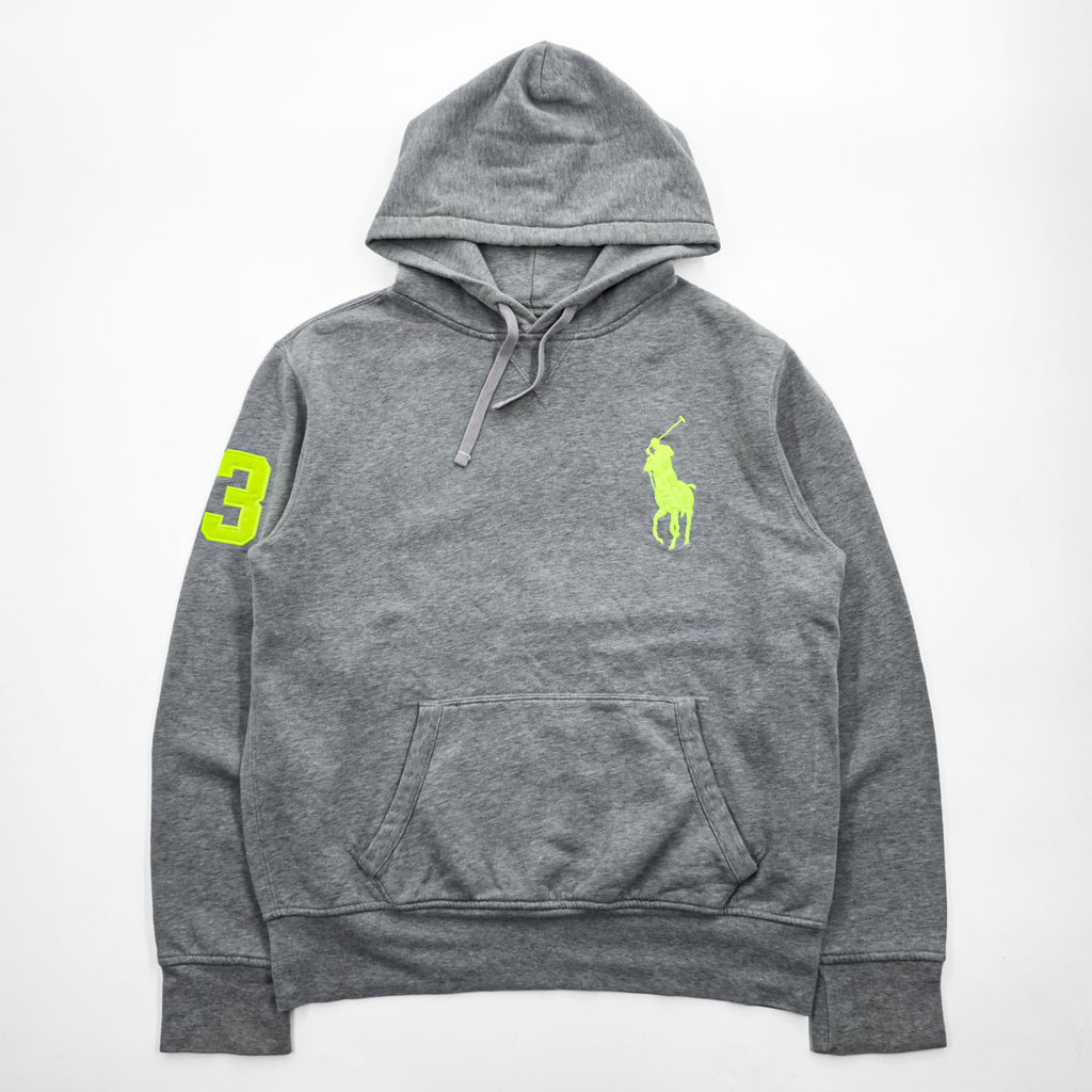 Polo Ralph Lauren 90年代 プルオーバー パーカー M グレー ビッグポニー カンガルーポケット
