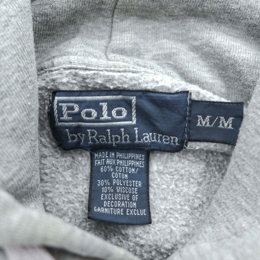 Polo Ralph Lauren 90年代 プルオーバー パーカー M グレー ビッグポニー カンガルーポケット