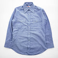 Levi's 80年代 USA製 ヴィンテージ 長袖シャツ M ブルー 白タブ フラップ ダブルポケット 60665-0813