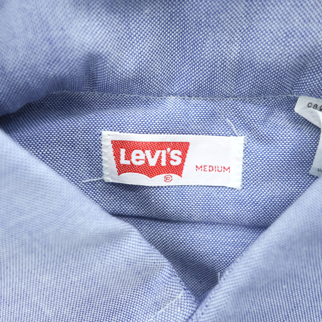Levi's 80年代 USA製 ヴィンテージ 長袖シャツ M ブルー 白タブ フラップ ダブルポケット 60665-0813