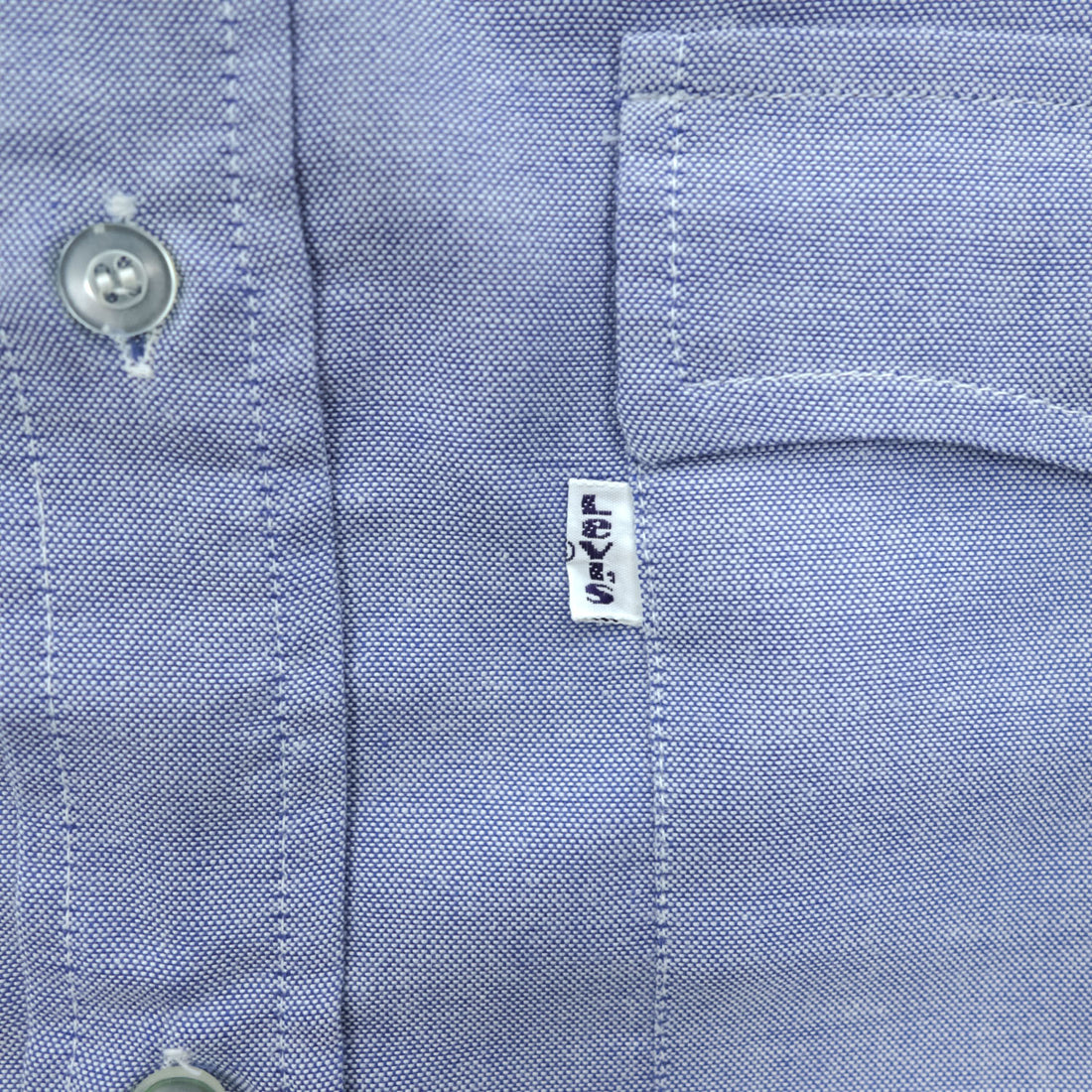 Levi's 80年代 USA製 ヴィンテージ 長袖シャツ M ブルー 白タブ フラップ ダブルポケット 60665-0813