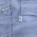 Levi's 80年代 USA製 ヴィンテージ 長袖シャツ M ブルー 白タブ フラップ ダブルポケット 60665-0813