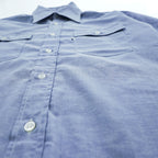Levi's 80年代 USA製 ヴィンテージ 長袖シャツ M ブルー 白タブ フラップ ダブルポケット 60665-0813