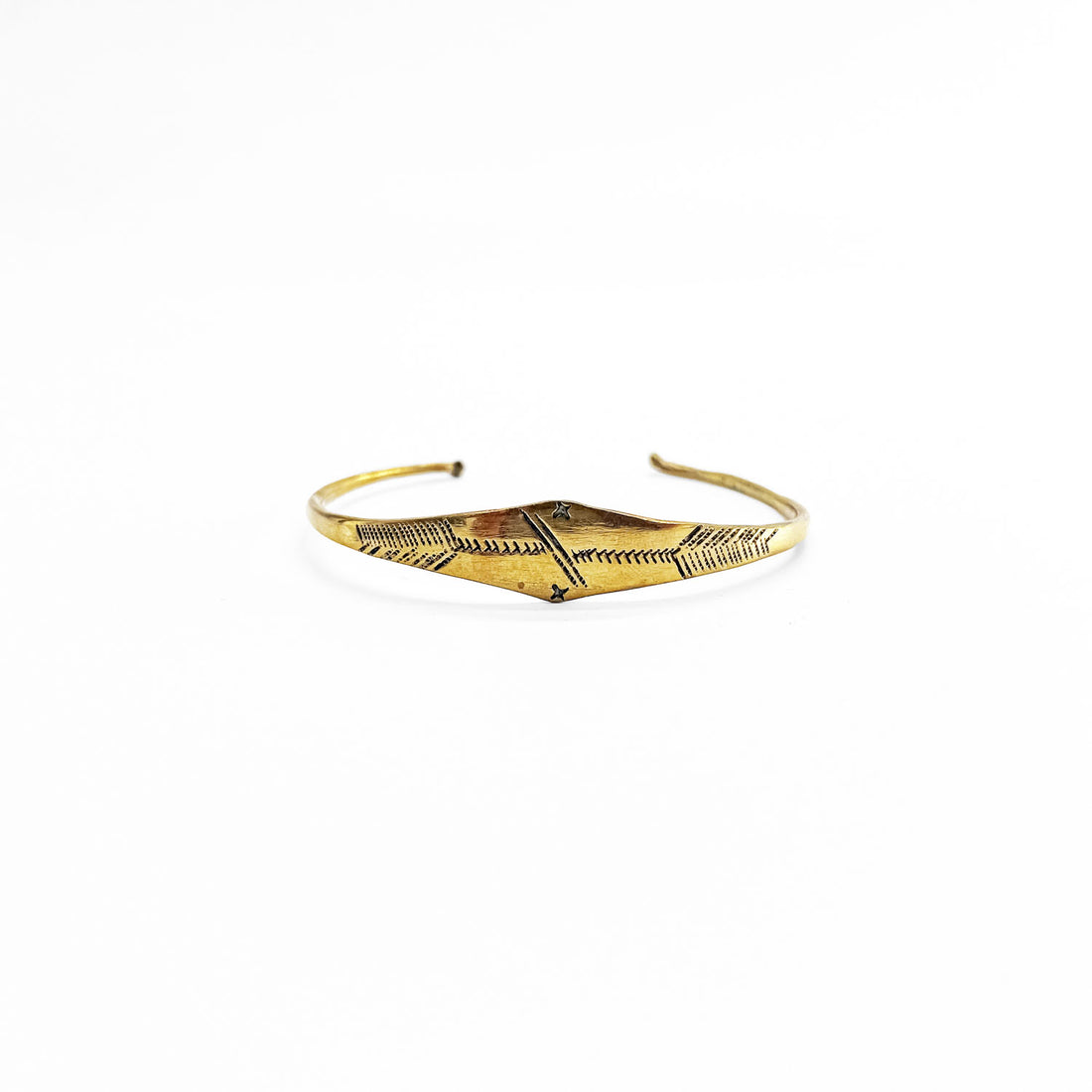 Vintage Tuareg Style Brass Cuff Bracelet バングル 真鍮 ブラス ゴールド 彫金 トライバル