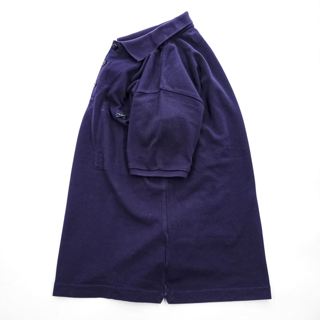 Nigel Cabourn 日本製 ポロシャツ M ネイビー 鹿の子 リボン付き 胸ポケット 8030021611