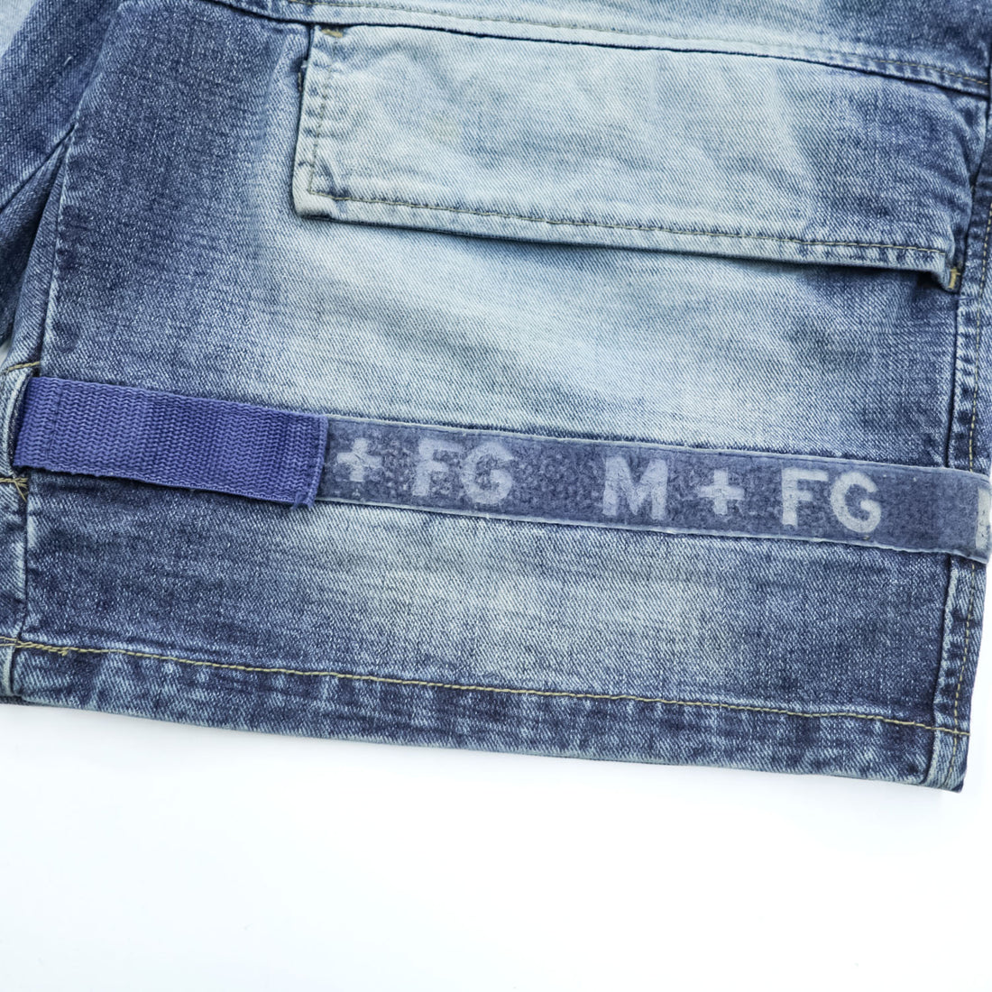 MARITHE + FRANCOIS GIRBAUD 90年代 デニムショーツ ショートパンツ ハーフパンツ L インディゴ ブルー デニム ワイド シャトルパンツ