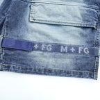 MARITHE + FRANCOIS GIRBAUD 90年代 デニムショーツ ショートパンツ ハーフパンツ L インディゴ ブルー デニム ワイド シャトルパンツ