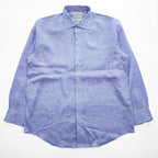Brooks Brothers リネン100% 長袖シャツ XL ブルー LUXURY SHIRT 麻 THOMAS MASON