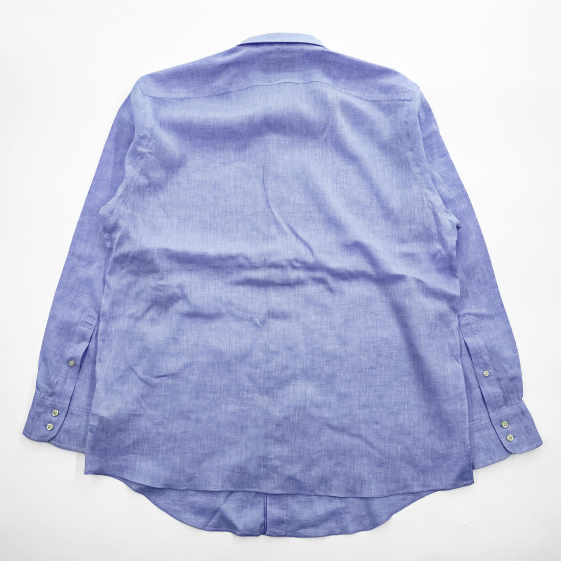 Brooks Brothers リネン100% 長袖シャツ XL ブルー LUXURY SHIRT 麻 THOMAS MASON